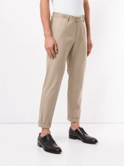 Shop Dolce & Gabbana Cropped Chino Trousers In Brown