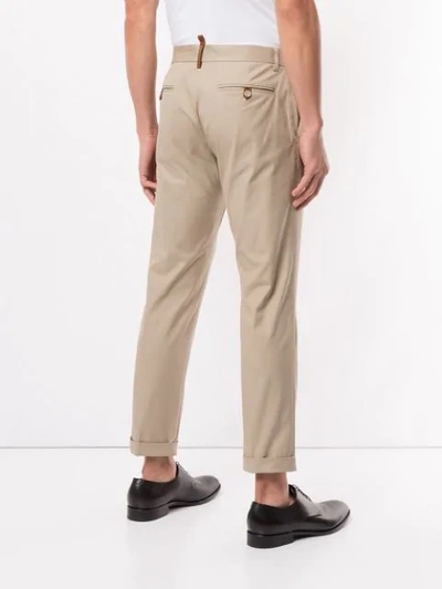 Shop Dolce & Gabbana Cropped Chino Trousers In Brown