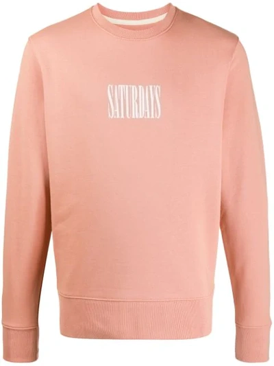 Shop Saturdays Surf Nyc Logo Print Sweatshirt In S7800 Salmon