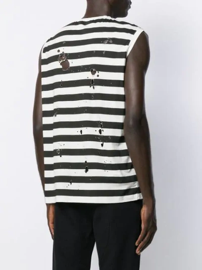 Shop Ann Demeulemeester Striped Tank Top In 005 Black & White