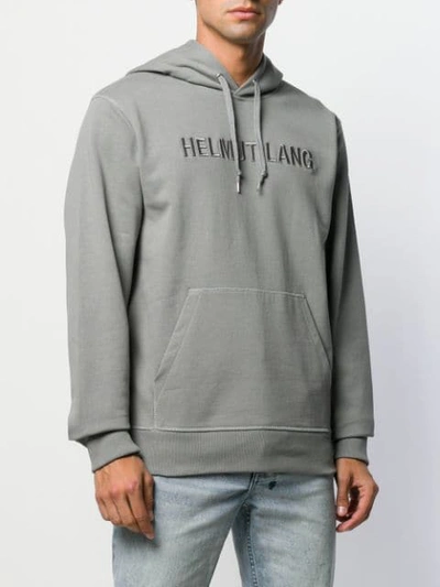 Shop Helmut Lang Kapuzenpullover Mit Logo In Grey