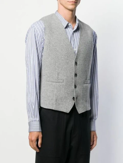 Shop Barena Venezia Fitted Waistcoat In Grey
