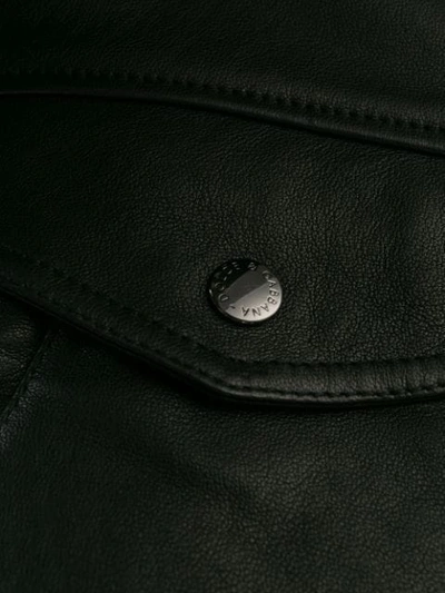 Shop Dolce & Gabbana Fur Collar Zip-up Biker Jacket In Black