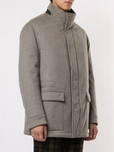 Shop Brioni Concealed Zip Jacket In Grey