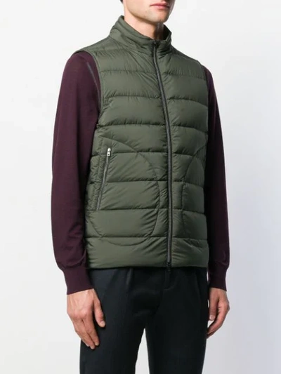 Shop Herno High-neck Padded Gilet In 7900 Green