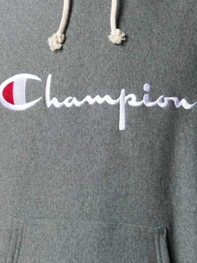 Shop Champion Logo Hoody In Grey