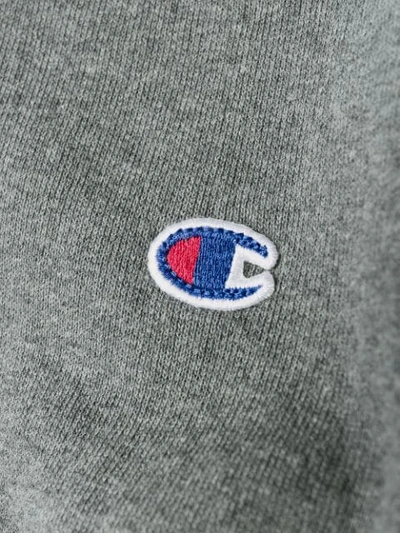 Shop Champion Logo Hoody In Grey