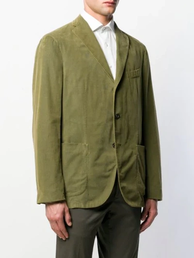 Shop Boglioli Textured Blazer Jacket In Green