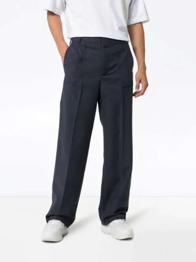 Shop Jacquemus Moulin Tailored Trousers In Blue