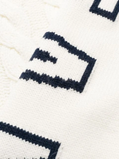 Shop Tommy Jeans Panelled Cable-knit Jumper In White