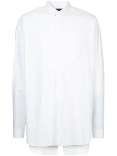 Shop Juunj Juun.j Oversized Plain Shirt - White