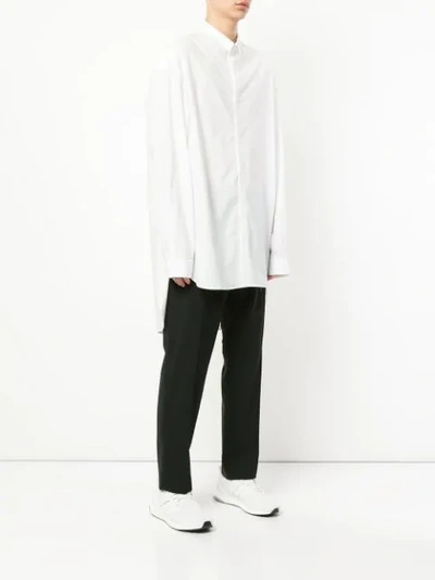 Shop Juun.j Oversized Plain Shirt - White