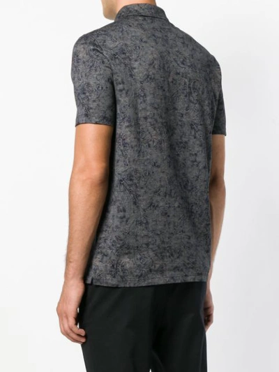 Shop Etro Paisley Print Polo Shirt In Grey