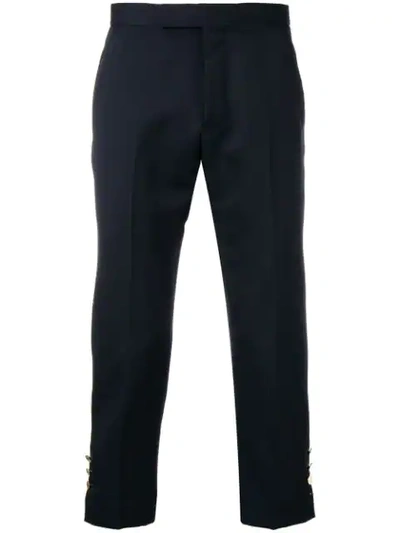 Shop Thom Browne Slim-fit Mid-rise Trouser In Blue