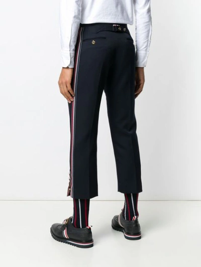 Shop Thom Browne Slim-fit Mid-rise Trouser In Blue