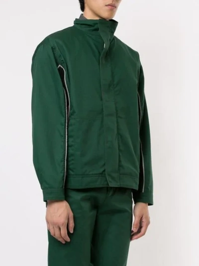 Shop Affix Contrasting Stripe Lightweight Jacket In Green