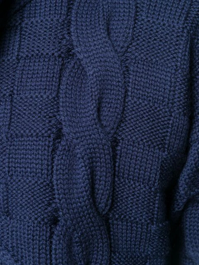 ETRO 方格粗针织开衫 - 蓝色