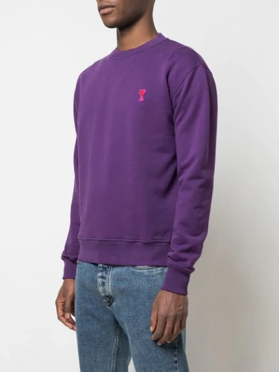 Shop Ami Alexandre Mattiussi Ami De Coeur Patch Sweatshirt In Purple