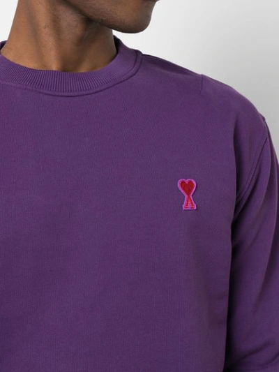 Shop Ami Alexandre Mattiussi Ami De Coeur Patch Sweatshirt In Purple