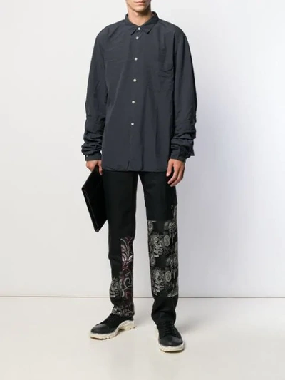 Shop Comme Des Garçons Homme Deux Patchwork Straight-leg Trousers In Black