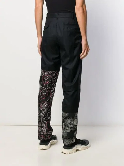 Shop Comme Des Garçons Homme Deux Patchwork Straight-leg Trousers In Black