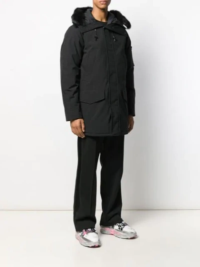 Shop Kenzo Hooded Padded Coat In Black
