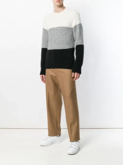 Shop Ami Alexandre Mattiussi Wide Stripes Crew Neck Sweater In Multicolour