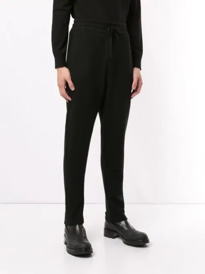 Shop Jil Sander Knitted Track Trousers In Black