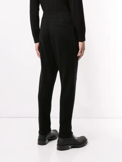 Shop Jil Sander Knitted Track Trousers In Black
