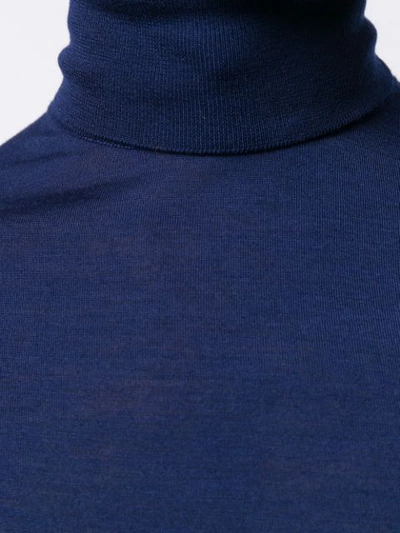 Shop Prada Turtle Neck Knitted Sweater In Blue