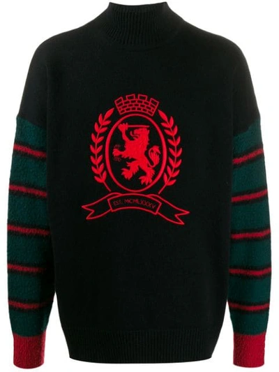 Shop Tommy Hilfiger Crest Embroidery Jumper In Black