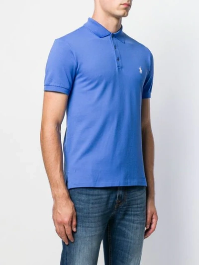 Shop Polo Ralph Lauren Logo Polo Shirt In Blue