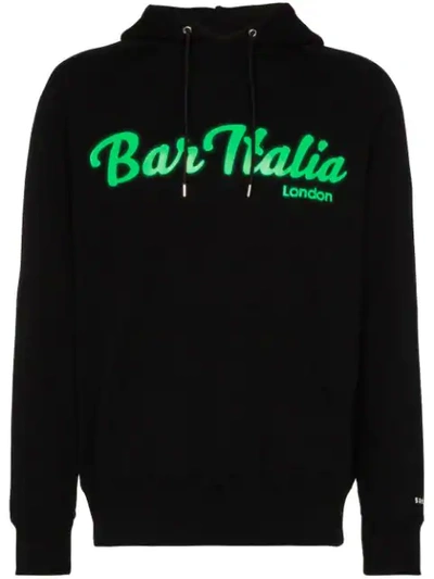 Shop Sacai Bar Italia Print Hoodie In Black