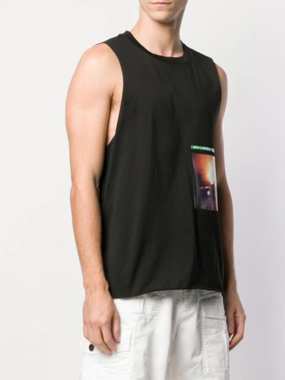 Shop Dsquared2 Printed Patch Tank Top In Black