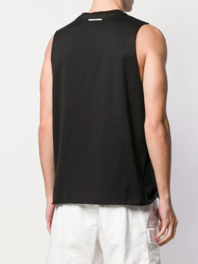 Shop Dsquared2 Printed Patch Tank Top In Black