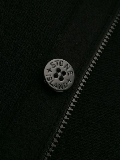 Shop Stone Island Compass Badge Cardigan In Black