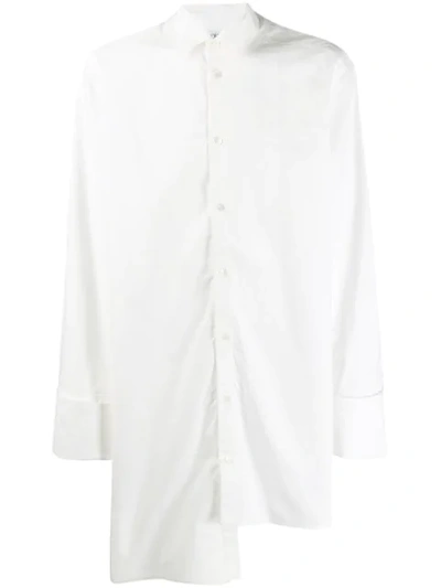 Shop Loewe Oversized Asymmetric Shirt In 2100 White