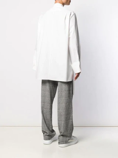 Shop Loewe Oversized Asymmetric Shirt In 2100 White