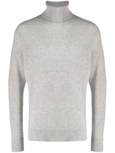 Shop Maison Flaneur Roll Neck Sweatshirt In Grey