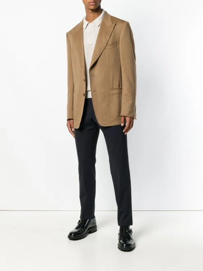 Shop Tom Ford Single Breasted Blazer In Neutrals