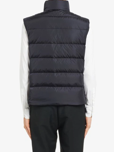 Shop Prada Padded Nylon Vest In Blue