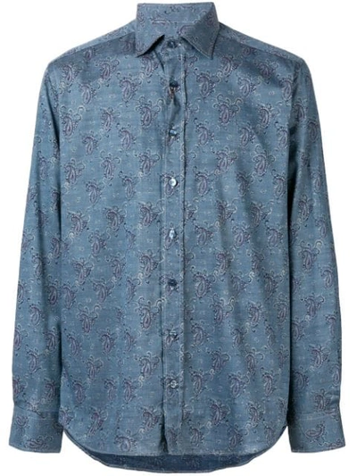 Shop Etro Paisley Print Shirt - Blue