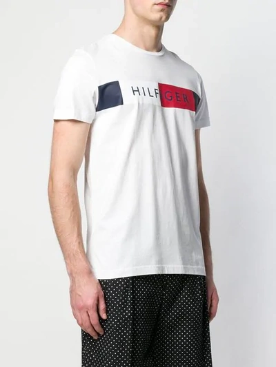 Shop Tommy Hilfiger Colour-block Flag T-shirt In White