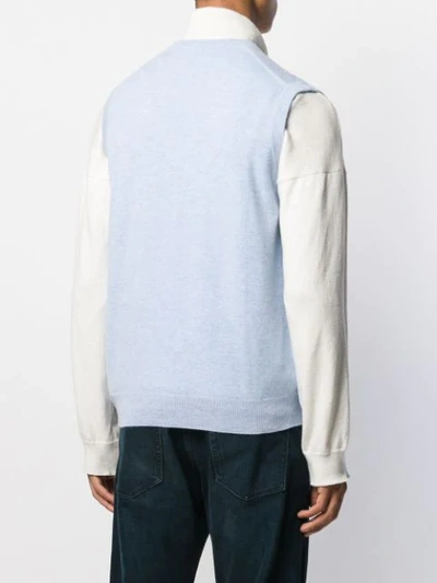 Shop N•peal The Westminster Cashmere Vest In Blue