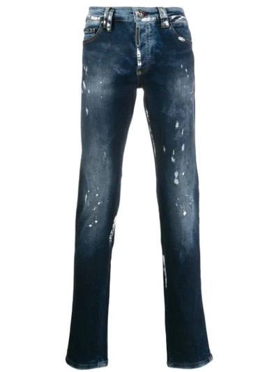 Shop Philipp Plein Super Straight-cut Jeans In Blue