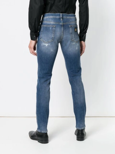 Shop Dolce & Gabbana Distressed Regular In Blue