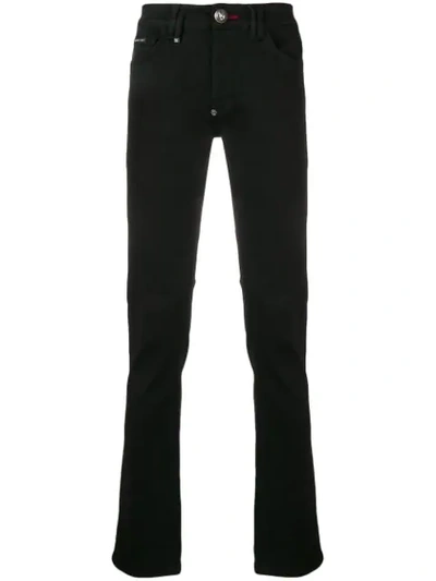 Shop Philipp Plein Regular Slim Jeans In Black