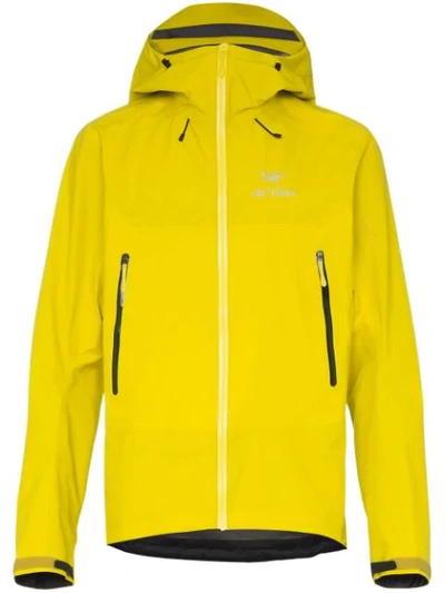 Shop Arc'teryx Yellow Beta Sl Hybrid Hooded Jacket