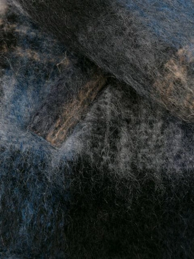 Shop Amiri Plaid Shearling Jacket In Blue