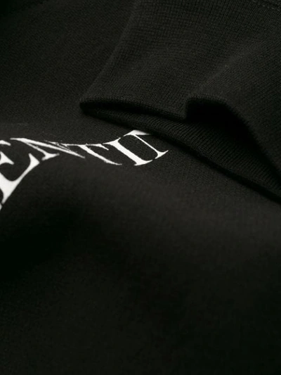 Shop Valentino V Face Print Hoodie In Black